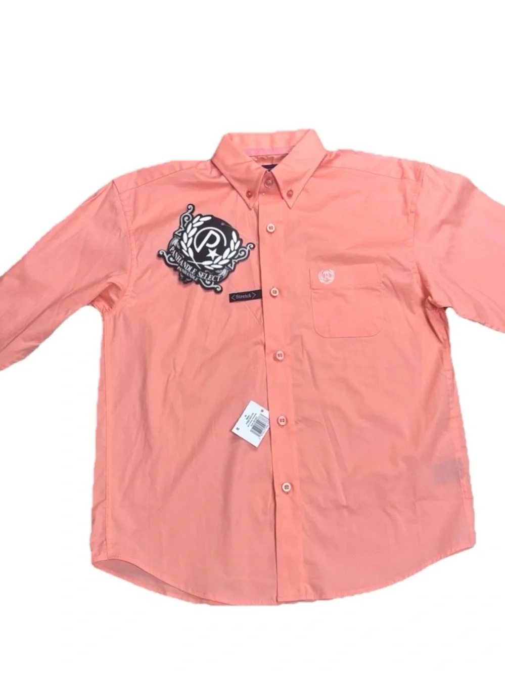 🔥 Panhandle Select Western Button-Down Shirt | Coral | Boys M (10) | NWT 🔥 - Picture 9 of 12